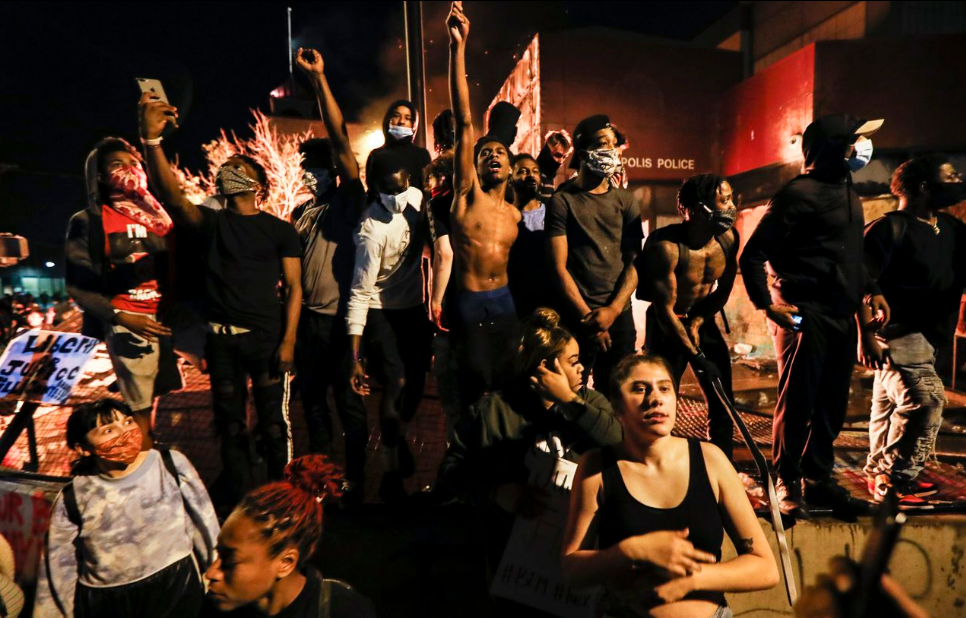 Angry protesters include gang members, agitators, as well as peaceful residents seeking justice.