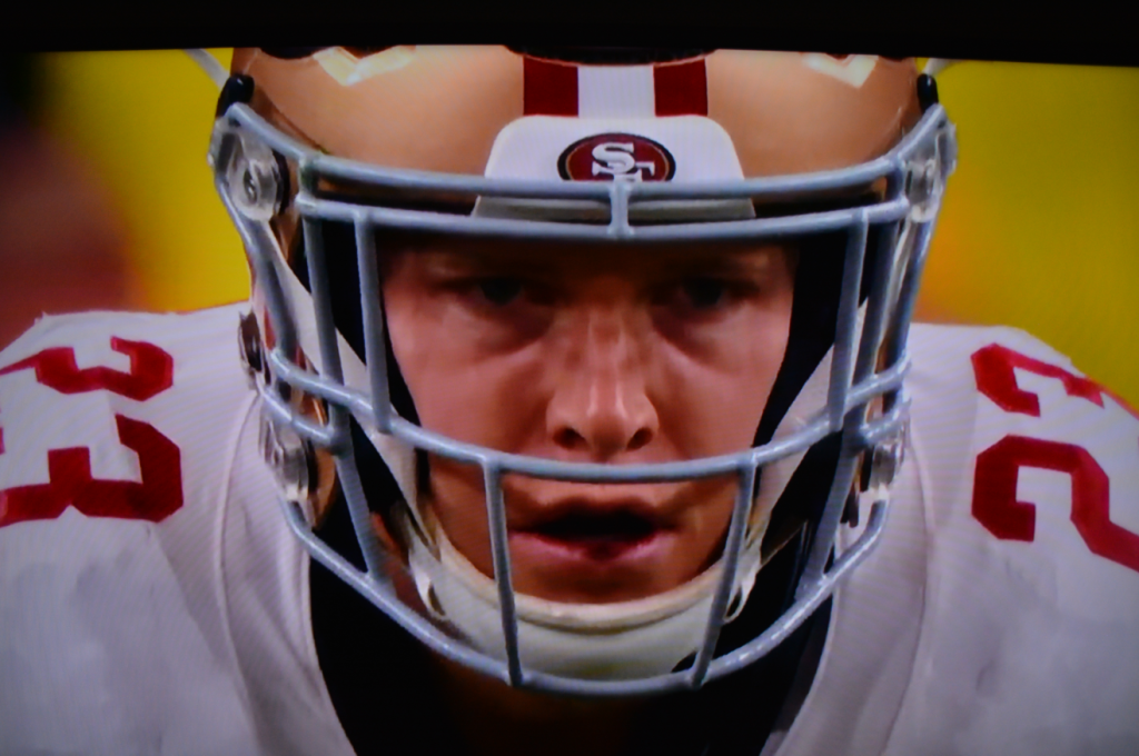 San Francisco 49er Player In Helmet