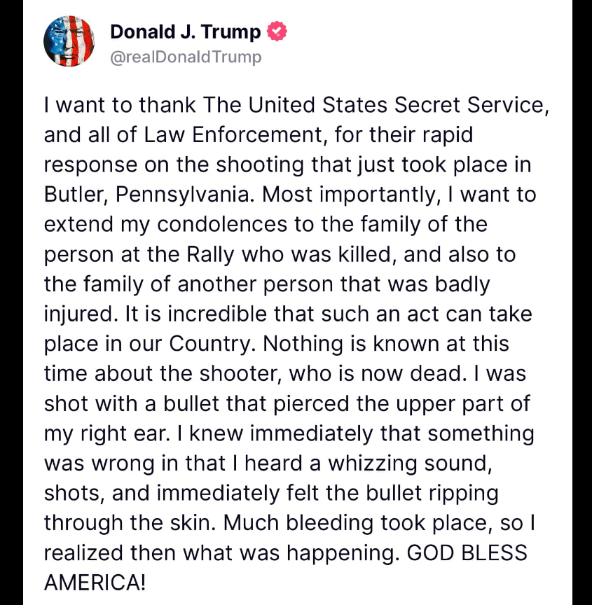 Trump Social Media Statement