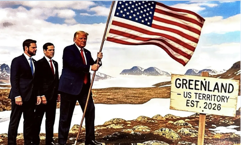 President Trump trolled Europeans and Greenlanders with Iwo Jima-style Flag Planting.