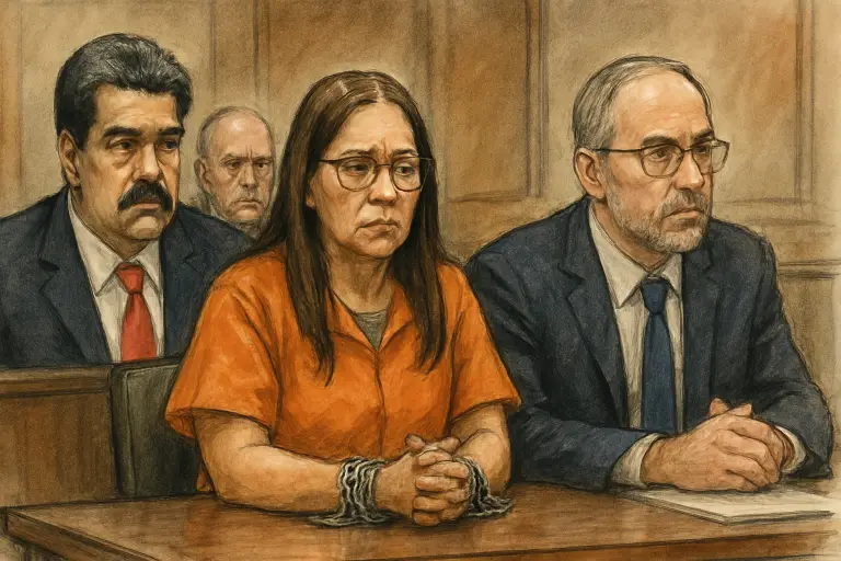 Maduro’s wife, Attorney Celia Flores, Sits Chained In a U.S. Court.